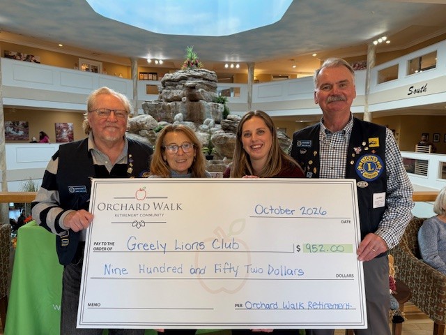 Orchard Walk cheque presentation